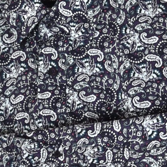 Cinch Western Paisley Button Up Shirt XS Rodeocore Cowboy Ranchwear Purple Y2K - Picture 7 of 9